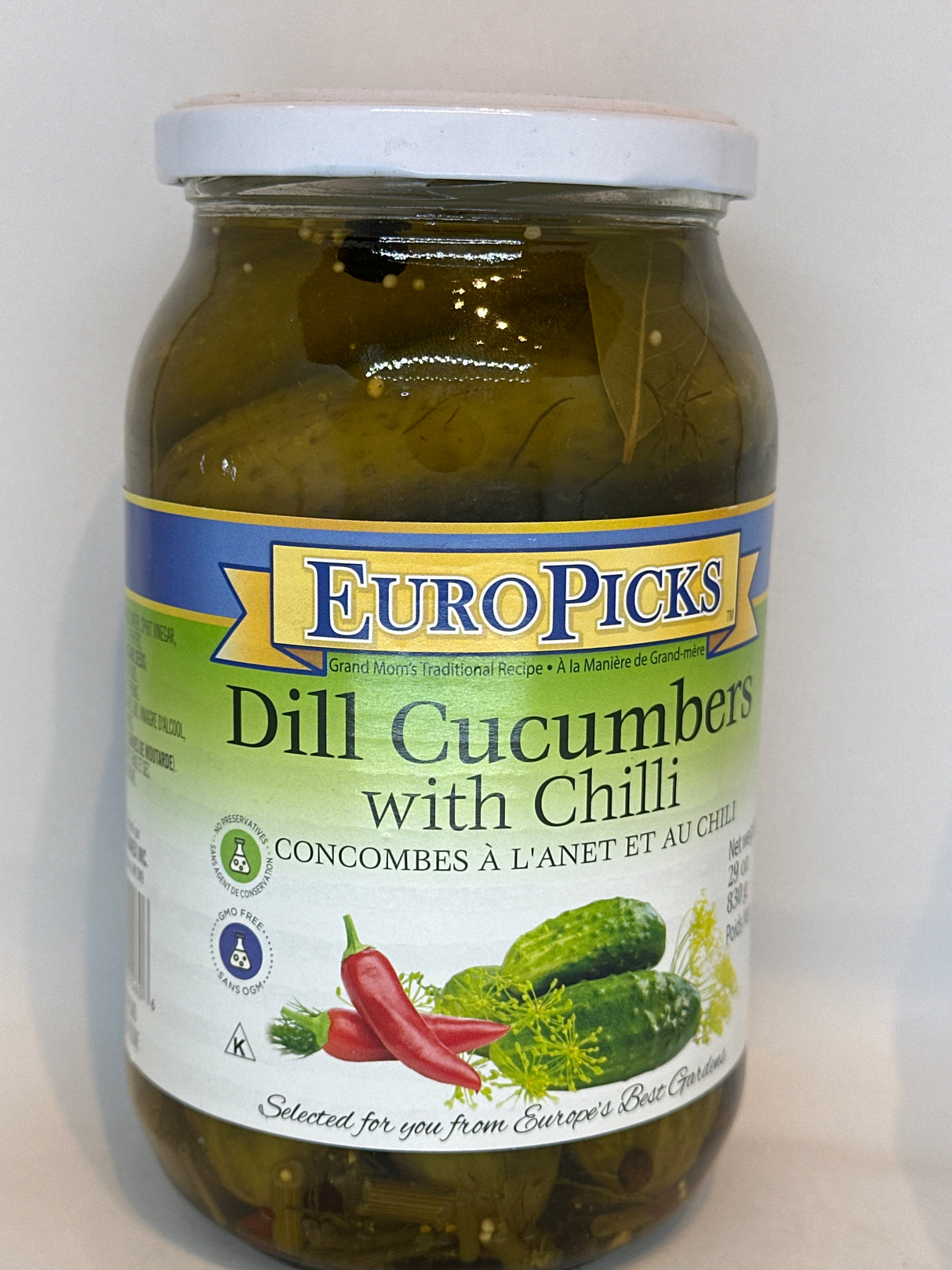 EUROPICKS DILL CUCUMBERS WITH CHILLI 830G