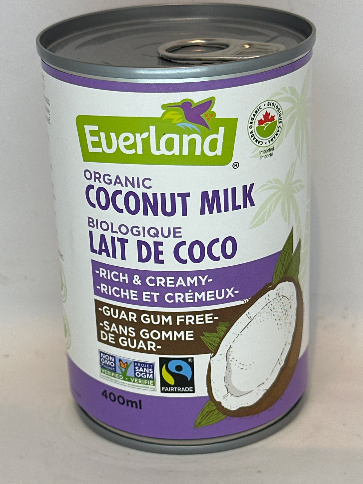 EVERLAND ORGANIC GUAR GUM FREE COCONUT MILK 400 ML