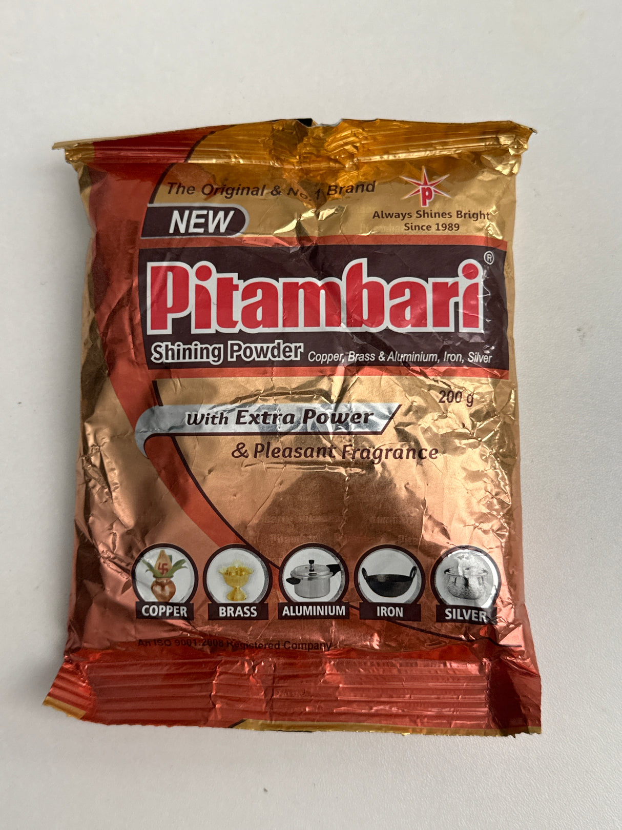 PITAMBARI POWDER BRASS COPPER INSTANT CLEANER POLISH ANTI-TARNISH 400G