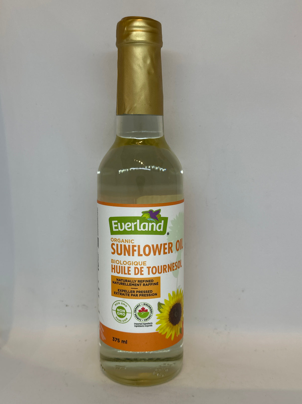 EVERLAND ORGANIC SUNFLOWER OIL  375ML