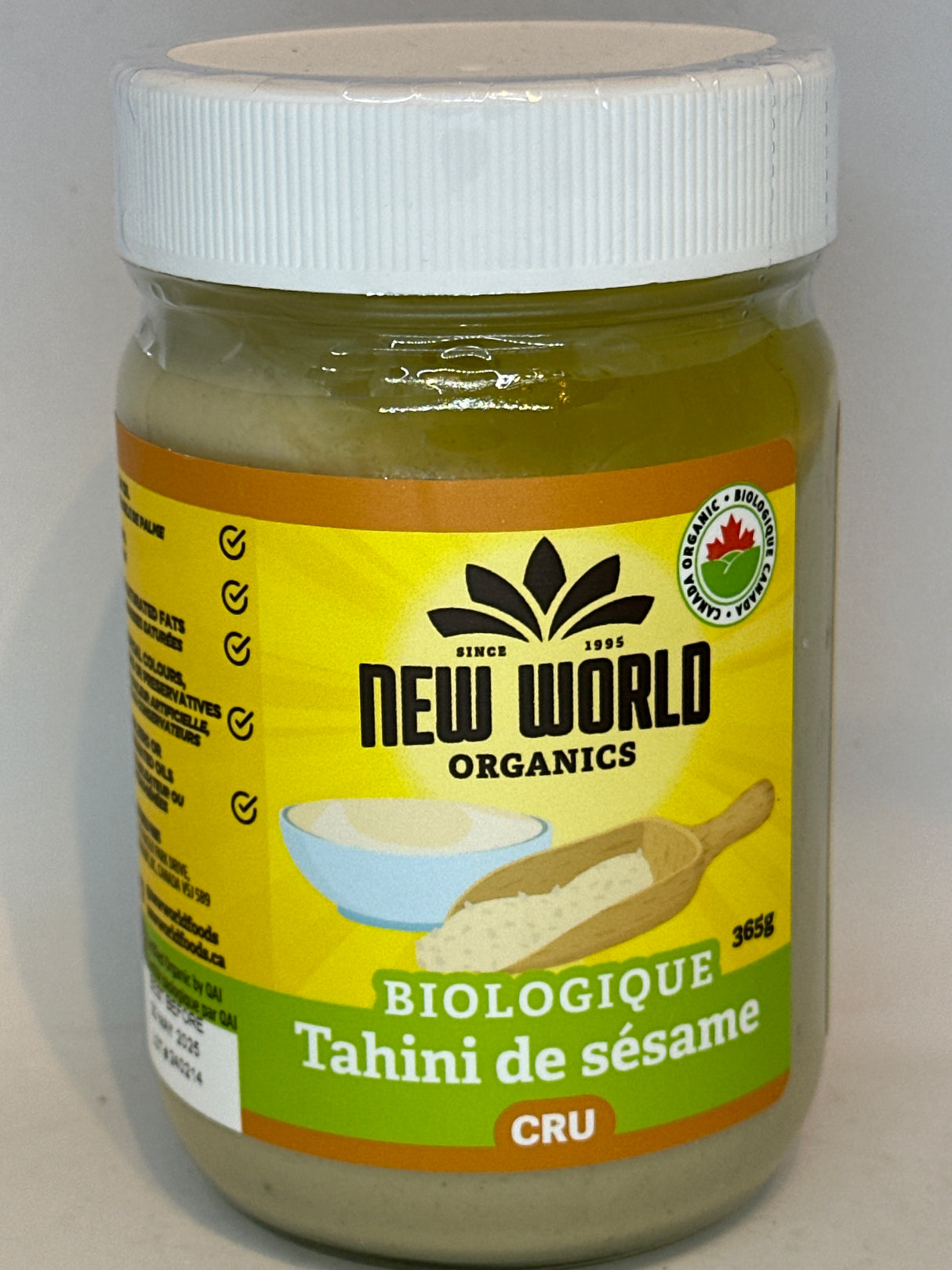 SESAME TAHINI RAW ORGANIC 365 GM