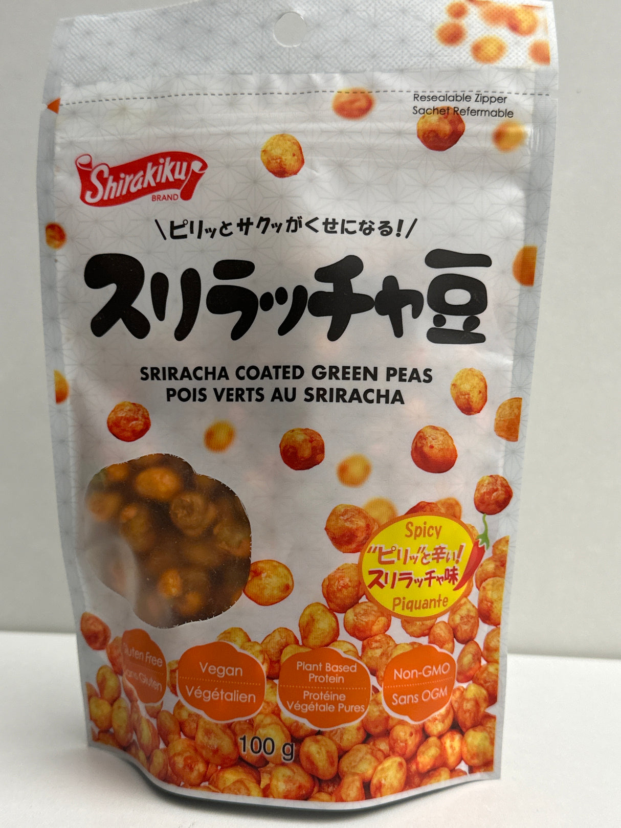 SHIRAKIKU SRIRACHA COATED GREEN PEAS - 100GM