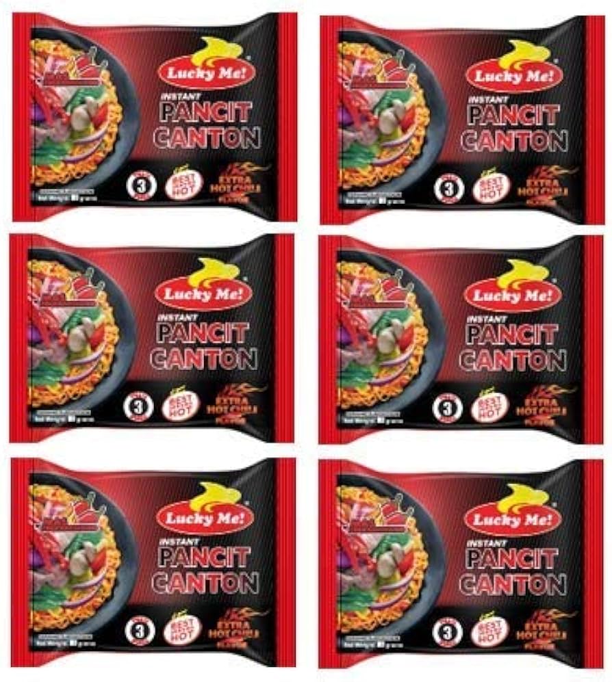 LUCKY ME INSTANT CANTON HOT CHILI 6 PACK (6X60G)